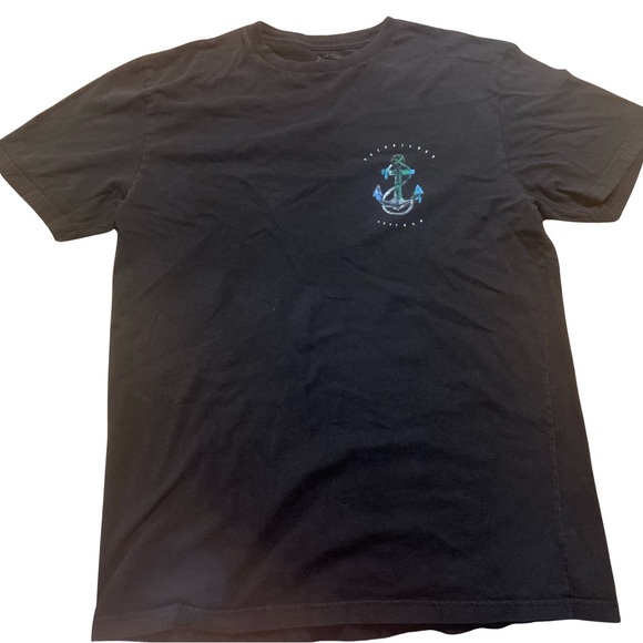 QUIKSILVER Black Tee. Size: Large. Color: Black/Teal. - Picture 1 of 4